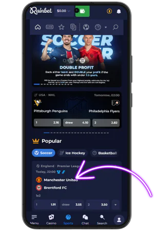 Sportarten Rainbet Ereignis auswählen