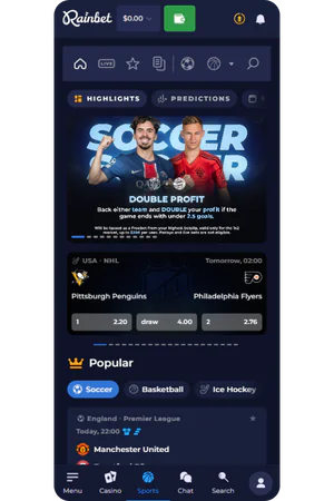 Screenshot Sportwetten-Hauptbereich